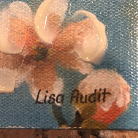 Blue Blossom Print by Lisa Audit 12" H x 12" W x 1.5" D - Picture 3 of 3